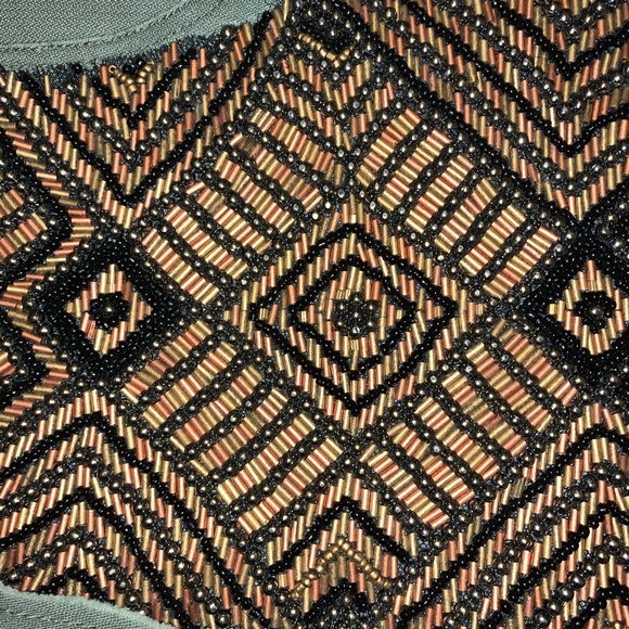 Capulet Green Beaded Distressed Denim Shorts - Picture 8 of 8